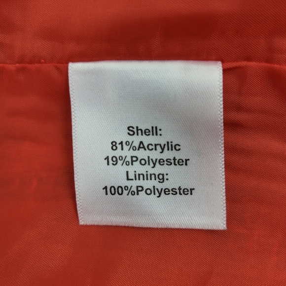 Norm Thompson orange tweed women's blazer collar wood button pockets office S - Picture 7 of 11